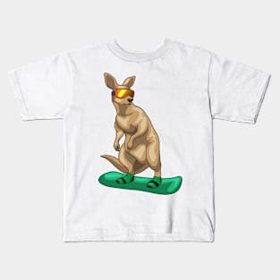 Kangaroo Snowboard Winter sports Kids T-Shirt